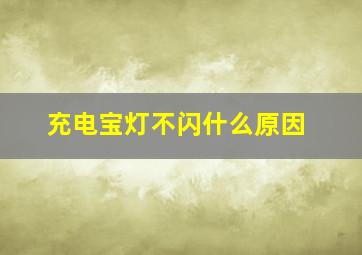 充电宝灯不闪什么原因