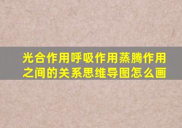 光合作用呼吸作用蒸腾作用之间的关系思维导图怎么画