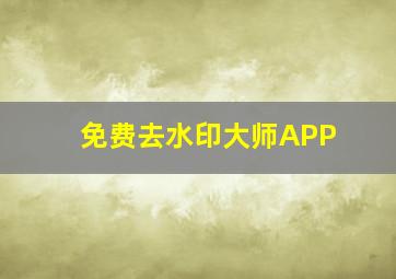 免费去水印大师APP