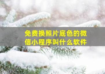 免费换照片底色的微信小程序叫什么软件