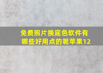 免费照片换底色软件有哪些好用点的呢苹果12