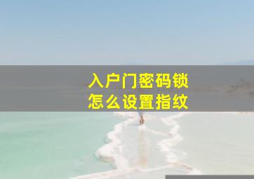 入户门密码锁怎么设置指纹