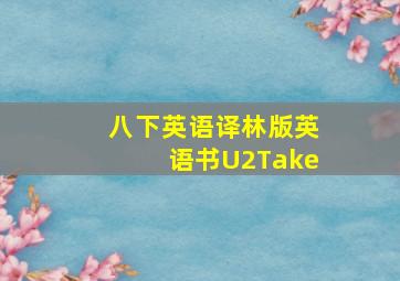 八下英语译林版英语书U2Take