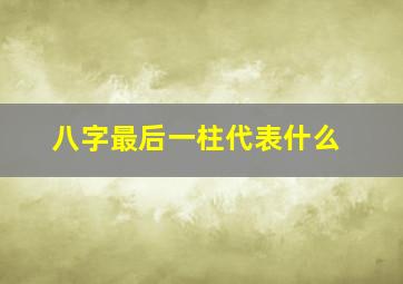 八字最后一柱代表什么