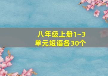 八年级上册1~3单元短语各30个