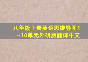 八年级上册英语思维导图1~10单元外研版翻译中文