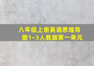 八年级上册英语思维导图1~3人教版第一单元