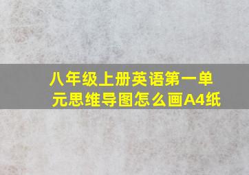 八年级上册英语第一单元思维导图怎么画A4纸