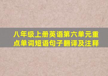 八年级上册英语第六单元重点单词短语句子翻译及注释