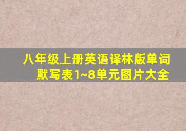 八年级上册英语译林版单词默写表1~8单元图片大全