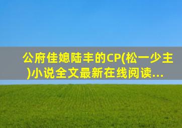 公府佳媳陆丰的CP(松一少主)小说全文最新在线阅读...