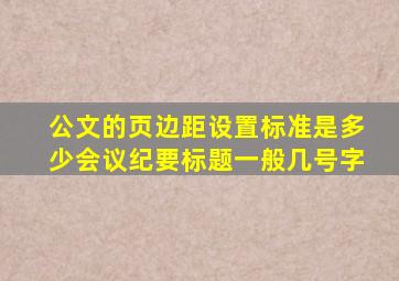 公文的页边距设置标准是多少会议纪要标题一般几号字