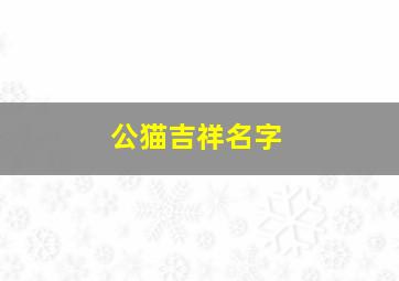 公猫吉祥名字