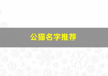 公猫名字推荐