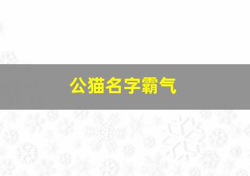 公猫名字霸气