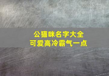 公猫咪名字大全可爱高冷霸气一点