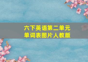 六下英语第二单元单词表图片人教版