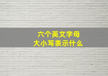 六个英文字母大小写表示什么