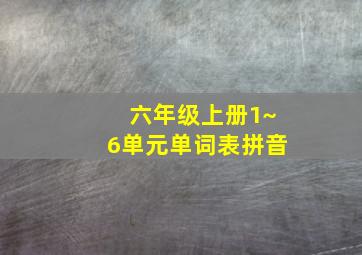 六年级上册1~6单元单词表拼音