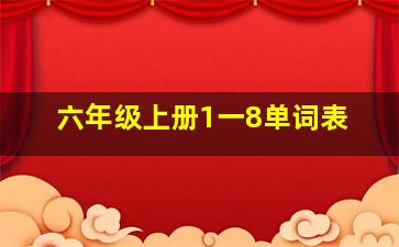 六年级上册1一8单词表