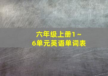 六年级上册1～6单元英语单词表