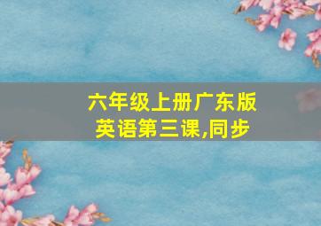 六年级上册广东版英语第三课,同步