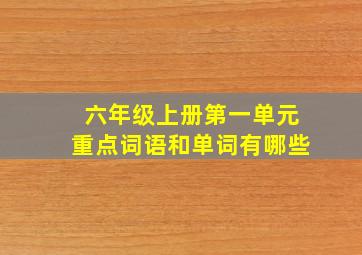 六年级上册第一单元重点词语和单词有哪些