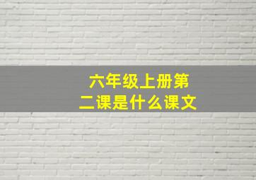 六年级上册第二课是什么课文