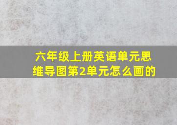 六年级上册英语单元思维导图第2单元怎么画的