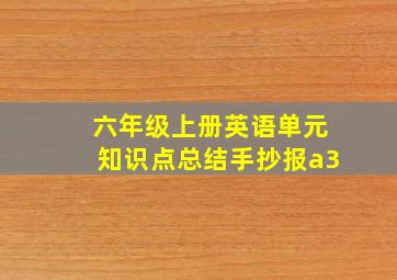 六年级上册英语单元知识点总结手抄报a3