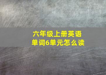 六年级上册英语单词6单元怎么读