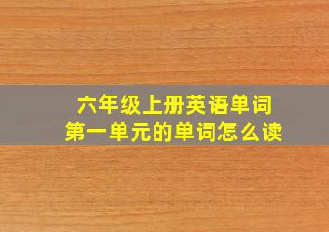 六年级上册英语单词第一单元的单词怎么读