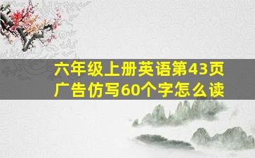 六年级上册英语第43页广告仿写60个字怎么读