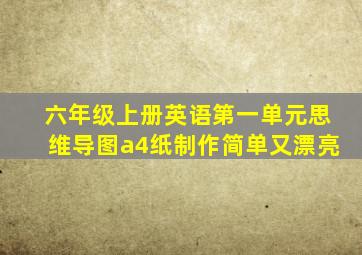 六年级上册英语第一单元思维导图a4纸制作简单又漂亮