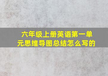 六年级上册英语第一单元思维导图总结怎么写的