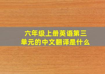 六年级上册英语第三单元的中文翻译是什么