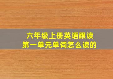 六年级上册英语跟读第一单元单词怎么读的