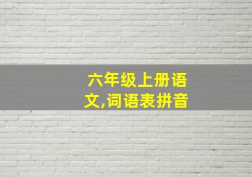 六年级上册语文,词语表拼音