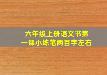 六年级上册语文书第一课小练笔两百字左右