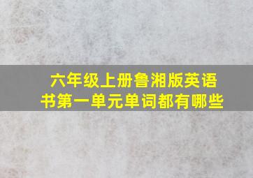 六年级上册鲁湘版英语书第一单元单词都有哪些