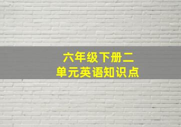 六年级下册二单元英语知识点