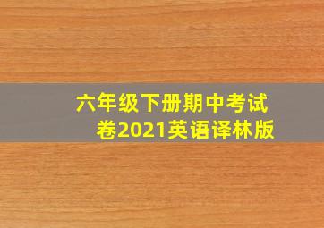 六年级下册期中考试卷2021英语译林版