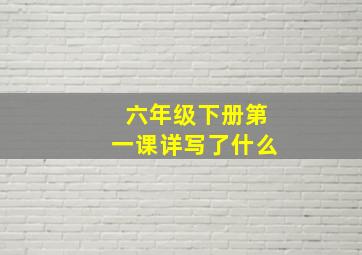 六年级下册第一课详写了什么