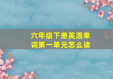 六年级下册英浯单词第一单元怎么读