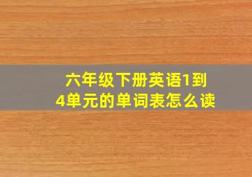 六年级下册英语1到4单元的单词表怎么读