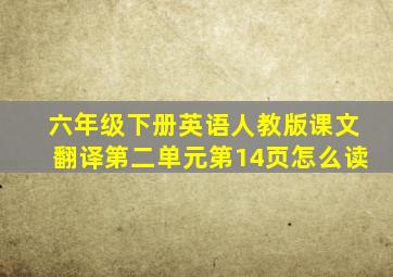 六年级下册英语人教版课文翻译第二单元第14页怎么读