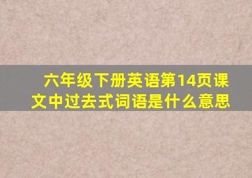 六年级下册英语第14页课文中过去式词语是什么意思