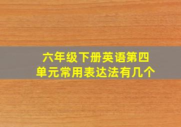 六年级下册英语第四单元常用表达法有几个