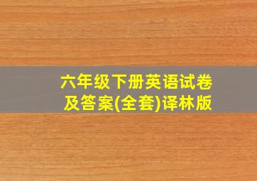 六年级下册英语试卷及答案(全套)译林版