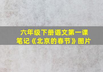 六年级下册语文第一课笔记《北京的春节》图片